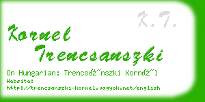 kornel trencsanszki business card